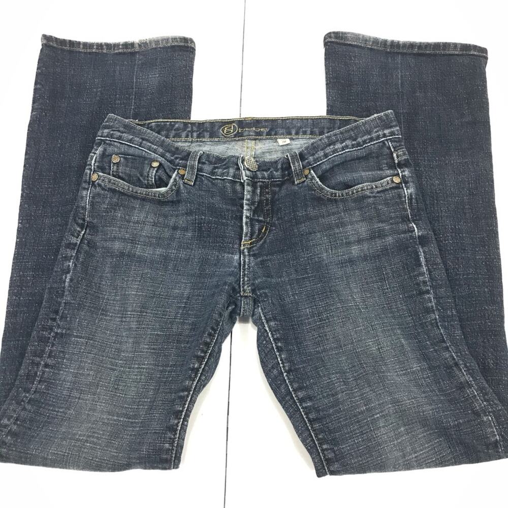 Bebe Carmen Interlk Bootcut Jeans Dark Blue Size 29 Petite - Picture 4 of 9